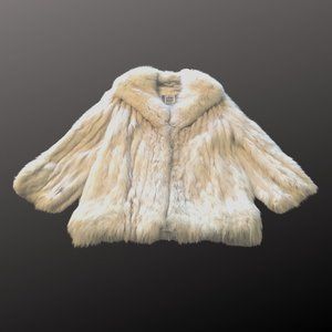 Authentic SAGA BLUE FOX FUR COAT - NORWEGIAN BLUE FOX, Medium, 1980s